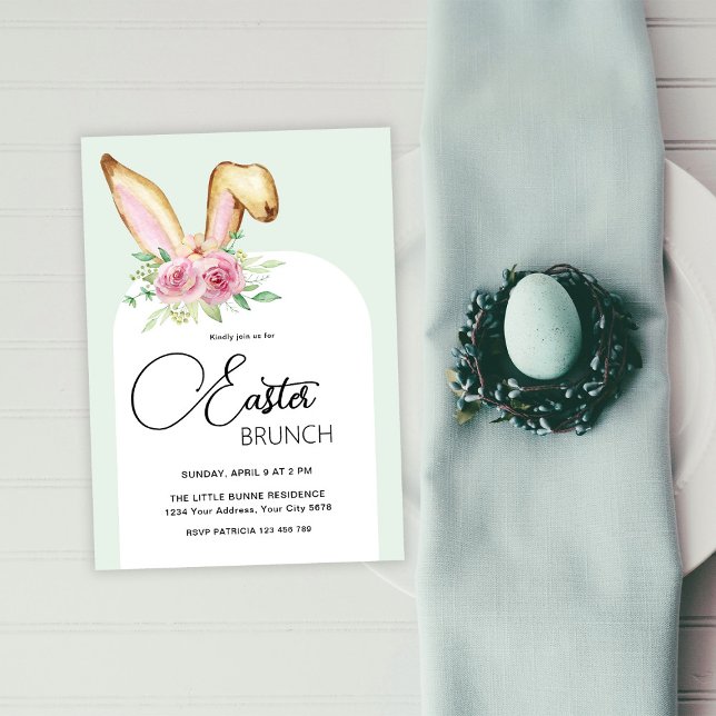 Invitación de conejo de brunch de Pascua (Subido por el creador)