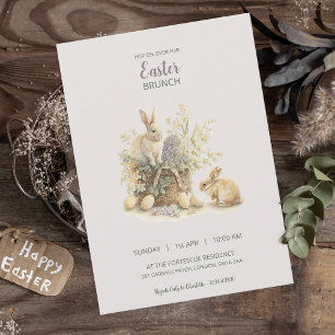 Invitación de conejo de Brunch de Pascua