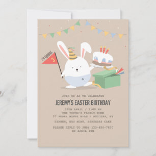 Invitación de conejo de cumpleaños