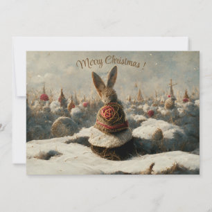 invitación de conejo de fantasía paisaje de Navida