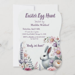 Invitación de conejo para la búsqueda de huevos de
