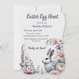 Invitación de conejo para la búsqueda de huevos de