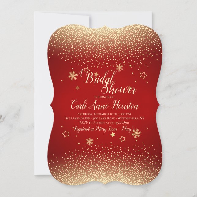 Invitación de Confeti Dorado (Anverso)