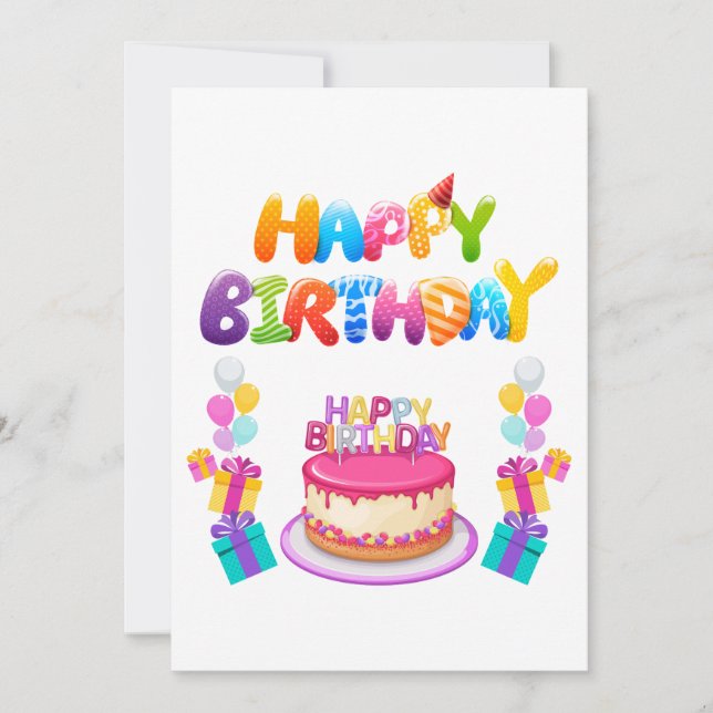 Invitación de Confeti para Fiesta de Cumpleaños Fe (Anverso)