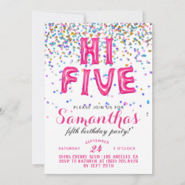 Invitación de Confetti de 5 Años