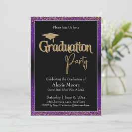 Invitación de Confetti de Ombre Púrpura de Partido