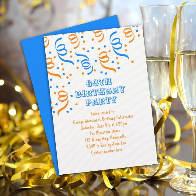 Invitación de Confetti Party Birthday Streamers (Subido por el creador)