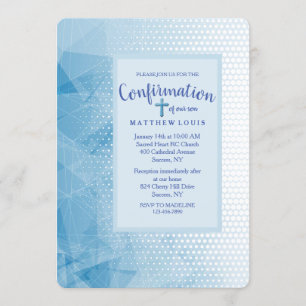 Invitación de confirmación azul devotada