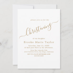 Invitación de confirmación con caligrafía dorada e
