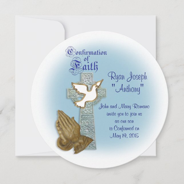 Invitación de confirmación Cruz celta (Anverso)