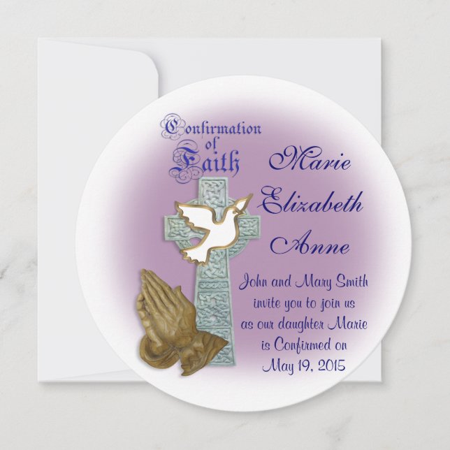 Invitación de confirmación Cruz celta (Anverso)