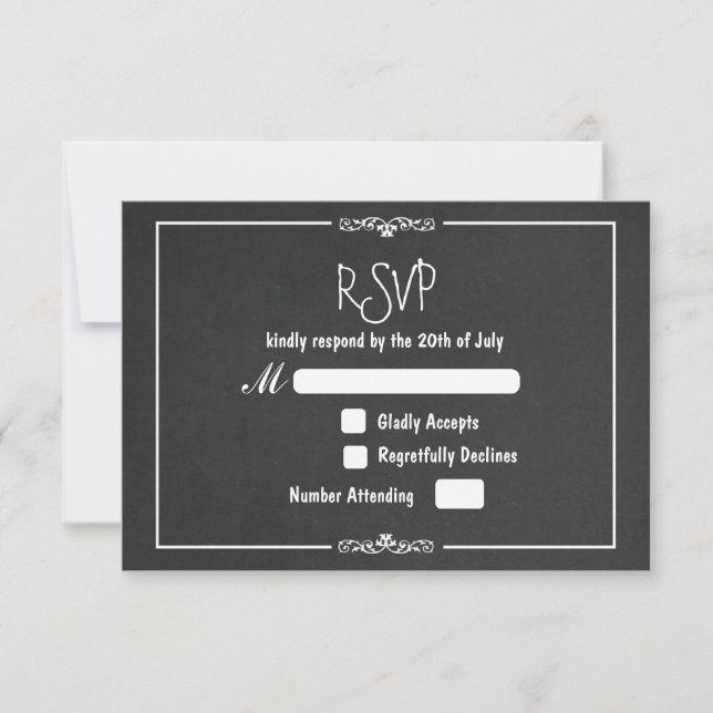 Invitación de confirmación de asistencia de boda c (Anverso)