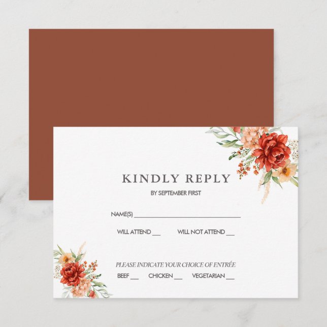 Invitación de confirmación de asistencia para boda (Anverso / Reverso)