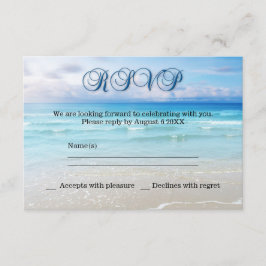 Invitación de confirmación de boda en la playa