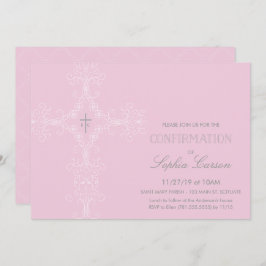 Invitación de confirmación de chica con elegante c