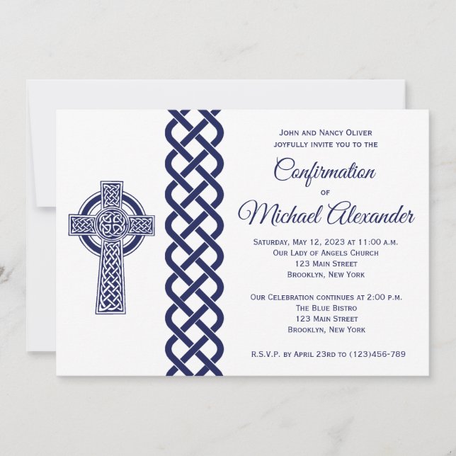 Invitación de confirmación de cruces celtas para n (Anverso)