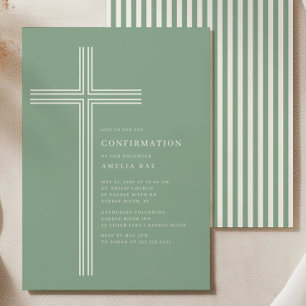 Invitación de Confirmación de Cruz a Rayas Sage