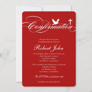 Invitación de confirmación de cruz elegante y mode