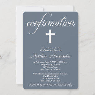 Invitación de confirmación de cruz elegante y mode