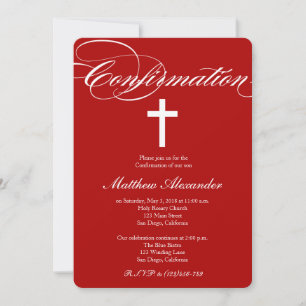 Invitación de confirmación de cruz elegante y mode