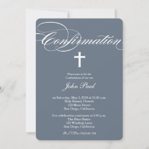 Invitación de confirmación de cruz elegante y mode