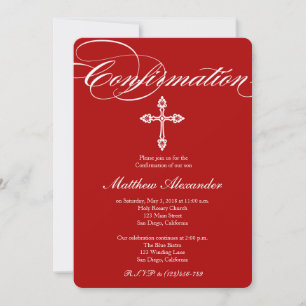 Invitación de confirmación de cruz elegante y mode