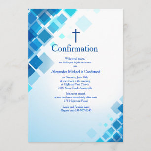 Invitación de confirmación de cuadrados brillantes