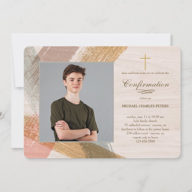 Invitación de confirmación de foto de pincel (Anverso)