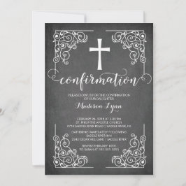 Invitación de confirmación de la moderna cruz de m
