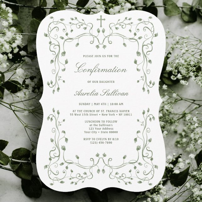 Invitación de confirmación de marco de follaje ver (Subido por el creador)