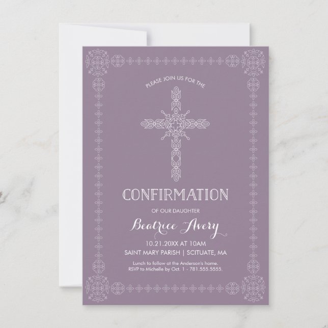 Invitación de confirmación, invitación Chica cruz  (Anverso)
