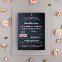 Invitación de confirmación rosa de Chalkboard