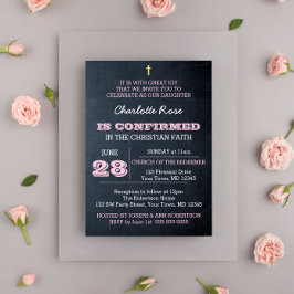 Invitación de confirmación rosa de Chalkboard