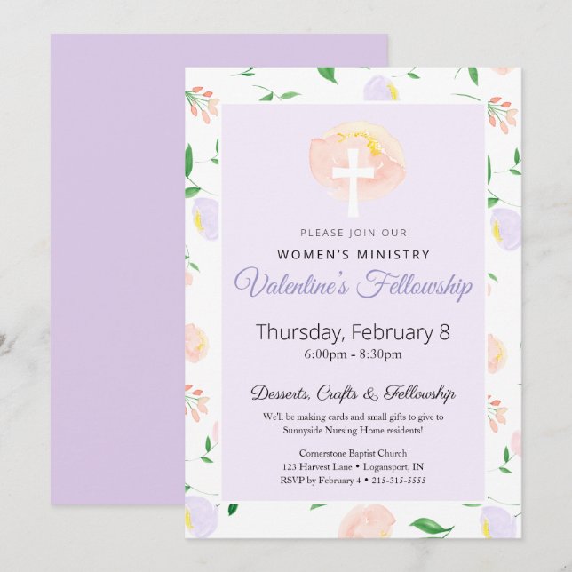 Invitación de confraternidad del Día de San Valent (Anverso / Reverso)