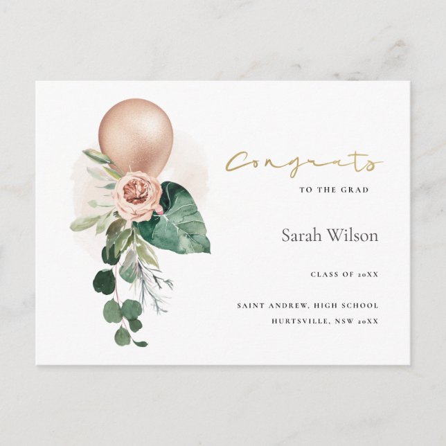 INVITACIÓN DE CONGRAMOS DE GRADO DE FLORES DE BALO (Anverso)