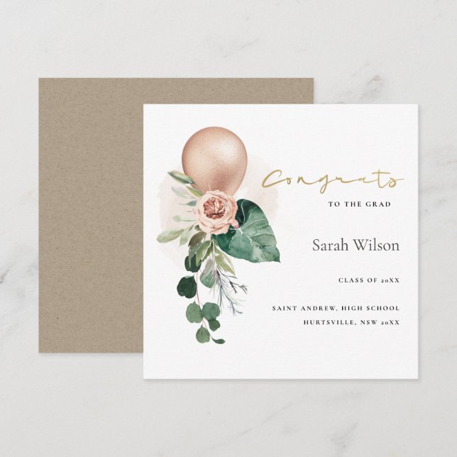 INVITACIÓN DE CONGRAMOS DE GRADO DE FLORES DE BALO (Anverso / Reverso)
