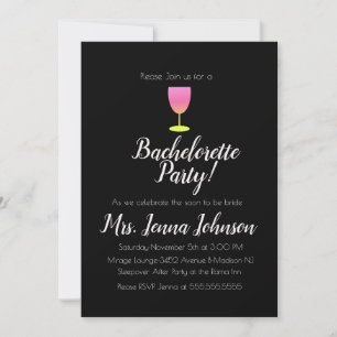 Invitación de copa de vino para despedida de solte