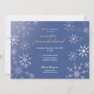 Invitación de copo de nieve de fiesta navideña