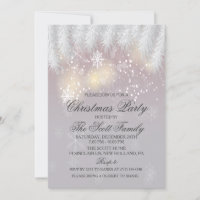 Invitación de copo de nieve de invierno para fiest