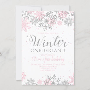Invitación de copo de nieve de Winter Onederland
