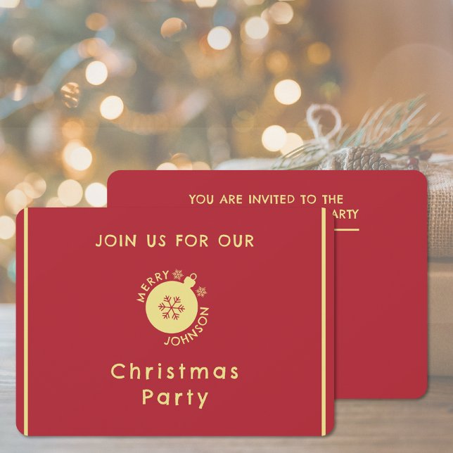 Invitación de copo de nieve del Fiesta navidades (Christmas Party Holiday Snowflake Invitation (front and back))