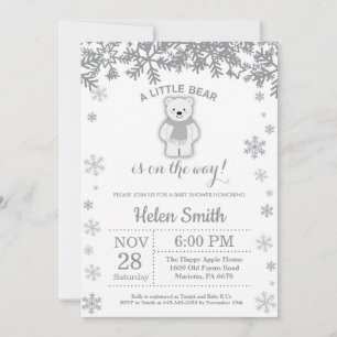 Invitación de copo de nieve para baby shower de in