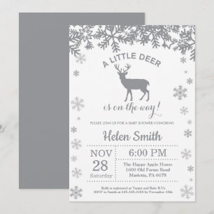 Invitación de copo de nieve para baby shower de in