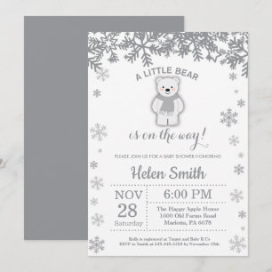 Invitación de copo de nieve para baby shower de in