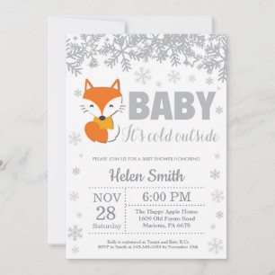 Invitación de copo de nieve para baby shower de in