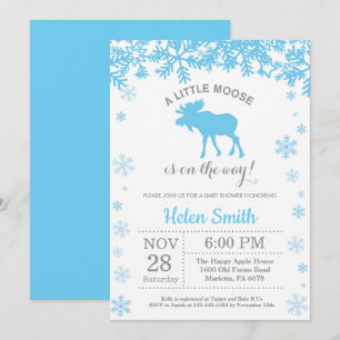Invitación de copo de nieve para baby shower de ni