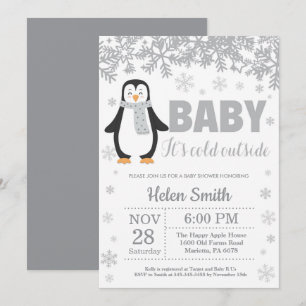 Invitación de copo de nieve para baby shower de pi