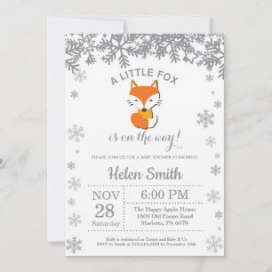 Invitación de copo de nieve para baby shower de zo