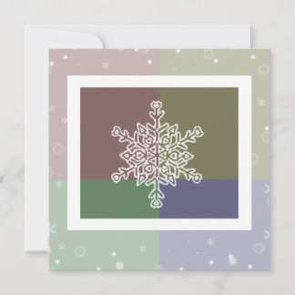 Invitación de copos de nieve de color cuádruple