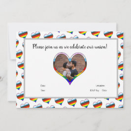 Invitación de Corazón Arcoíris
